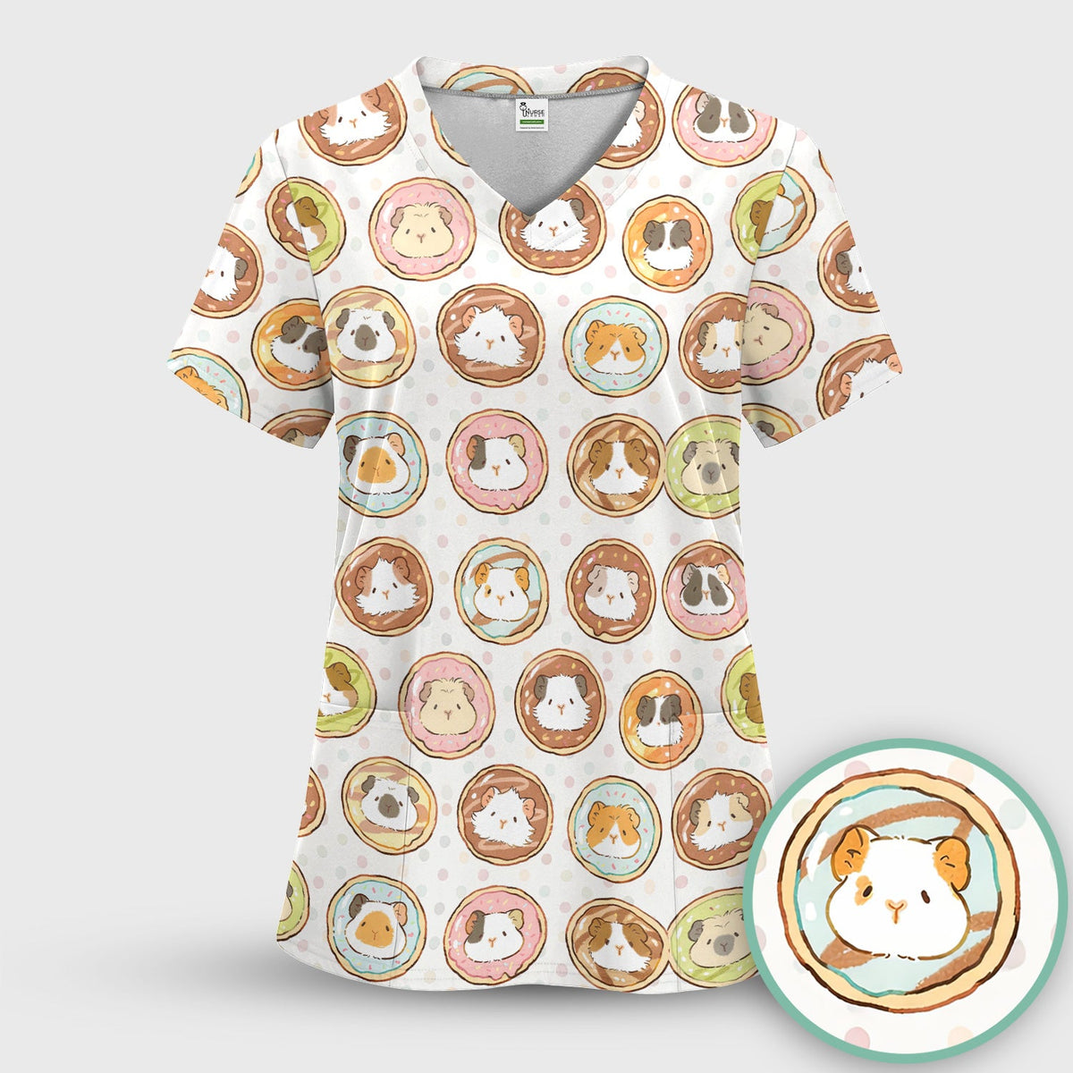 Guinea Pig Donut Nurse Scrub Set