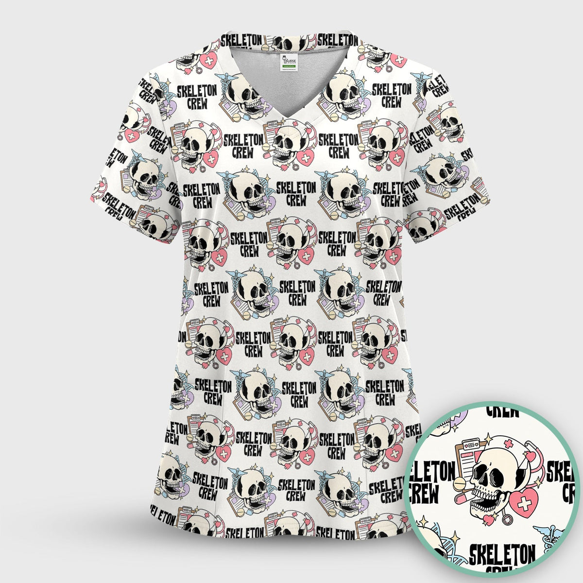 Skeleton Crew Nurse Scrub Set - Halloween Gift