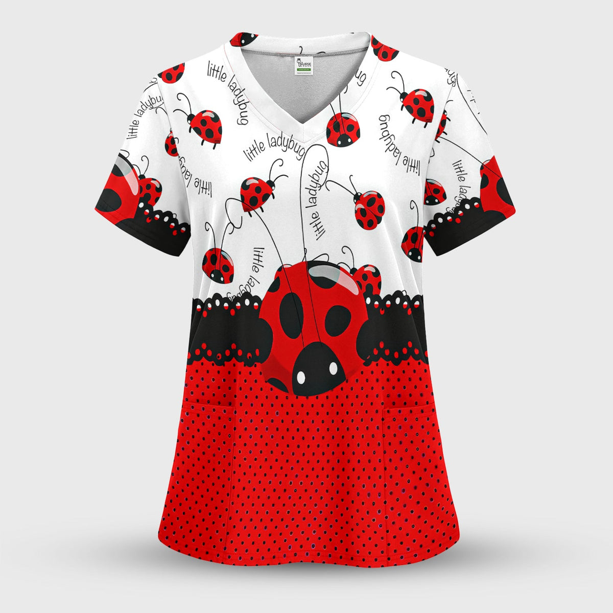 Little Ladybug Polka Dot Nurse Scrub Set