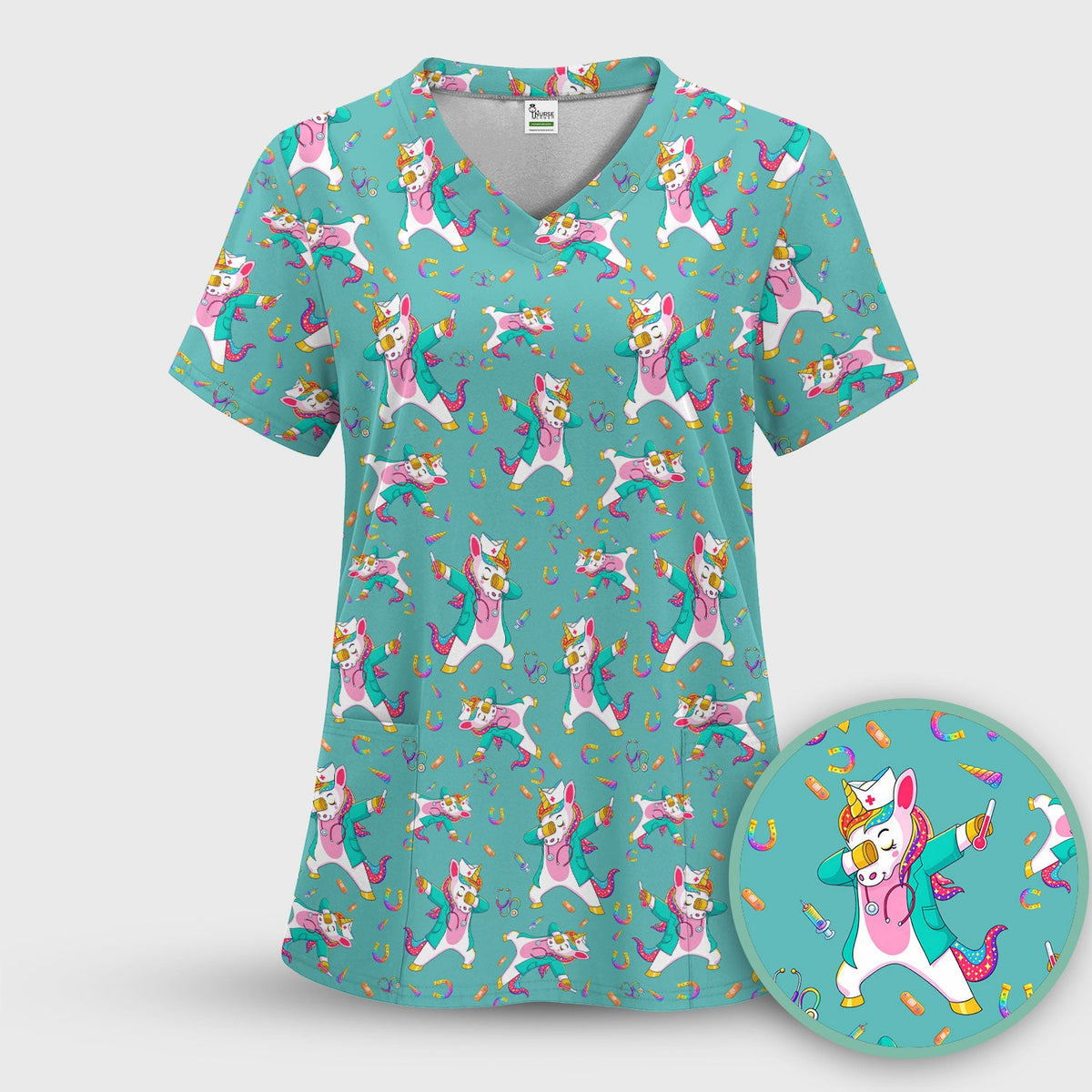 Unicorn Dance Nurse Scrub Set