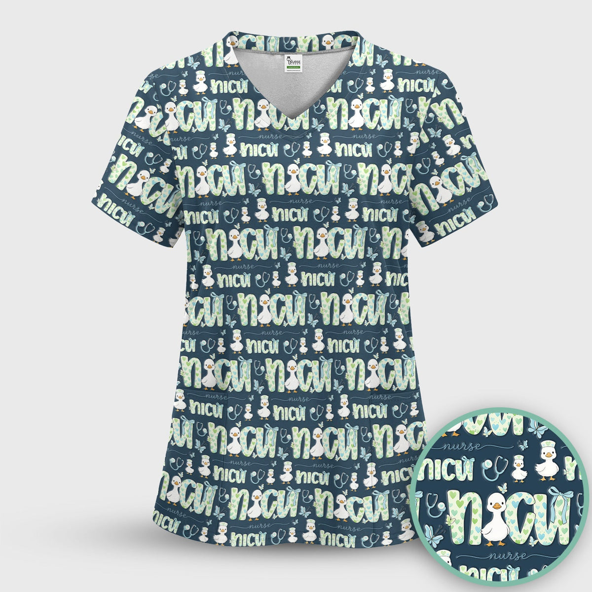 NICU Nurse Duck Scrub Top