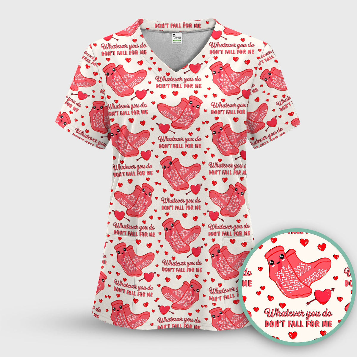 Valentine Funny Love Quote Nurse Scrub Set