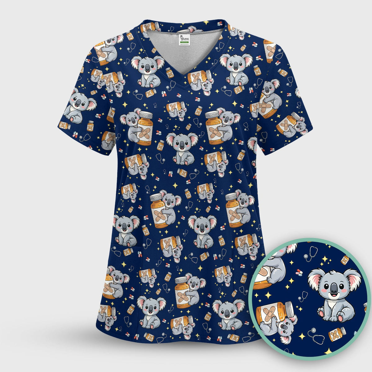 Koala Bandage Medicine Nurse Scrub Set