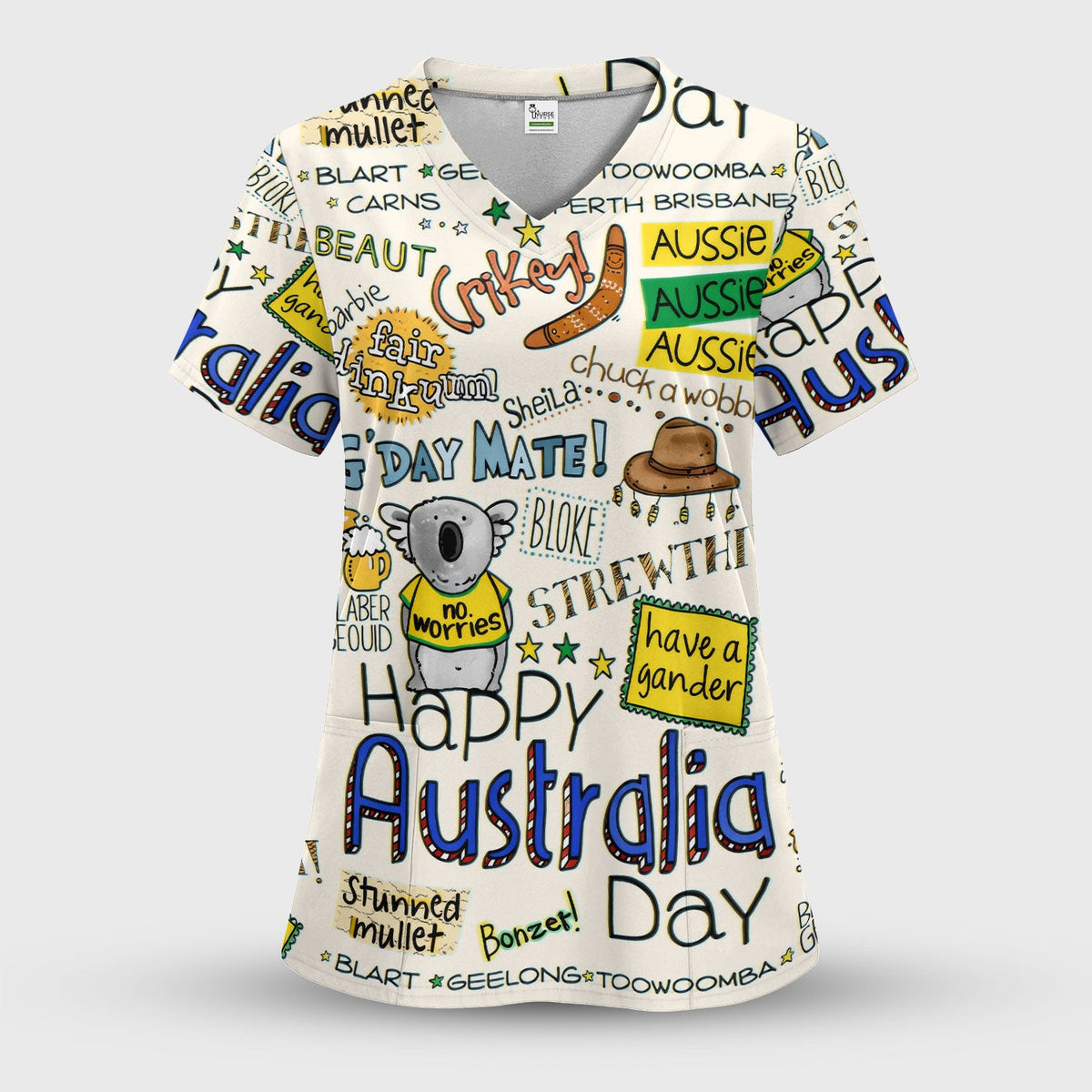 Koala Australia Nurse Scrub Top