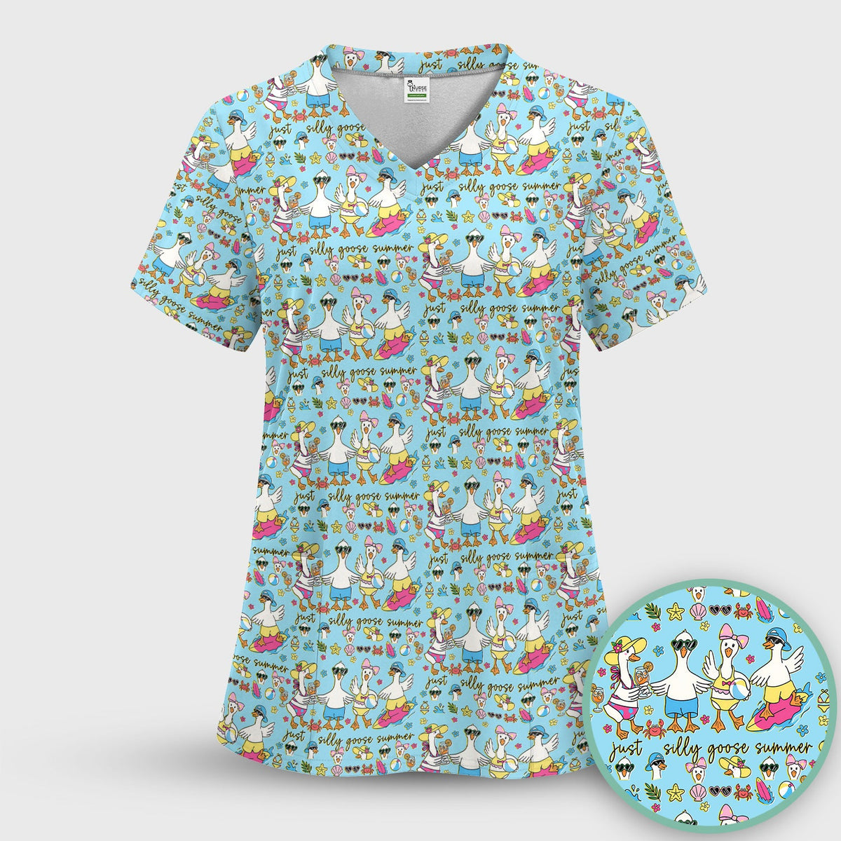 Silly Goose Summer Nurse Scrub Set