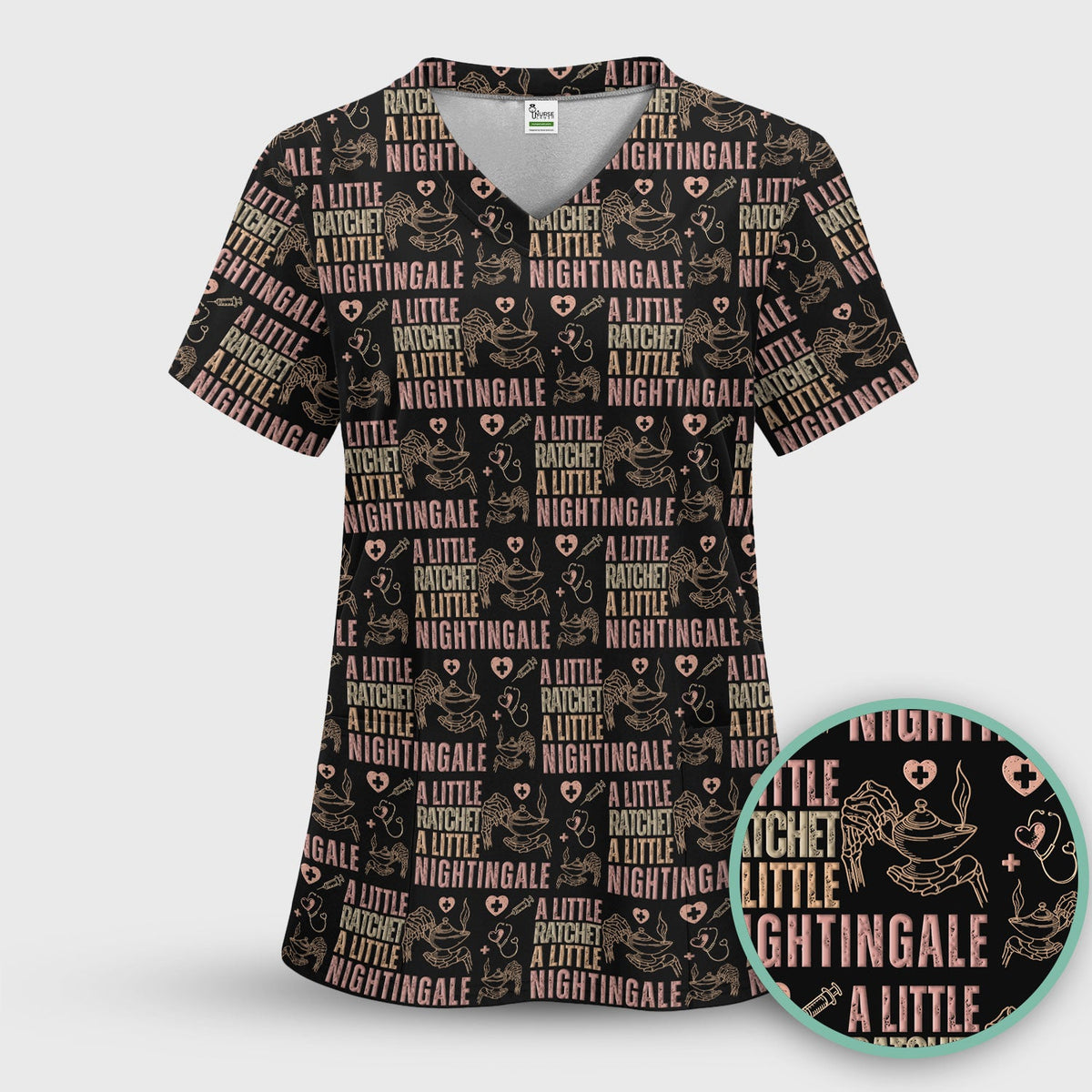 A Little Ratchet A Little Nightingale Women's Scrub Set, Breathable Med Uniform