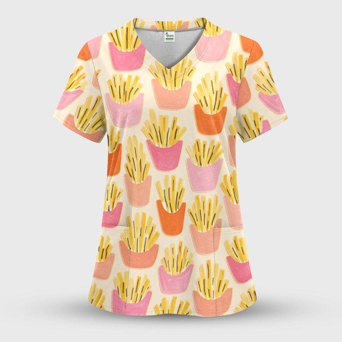 French Fries Nurse Scrub Set