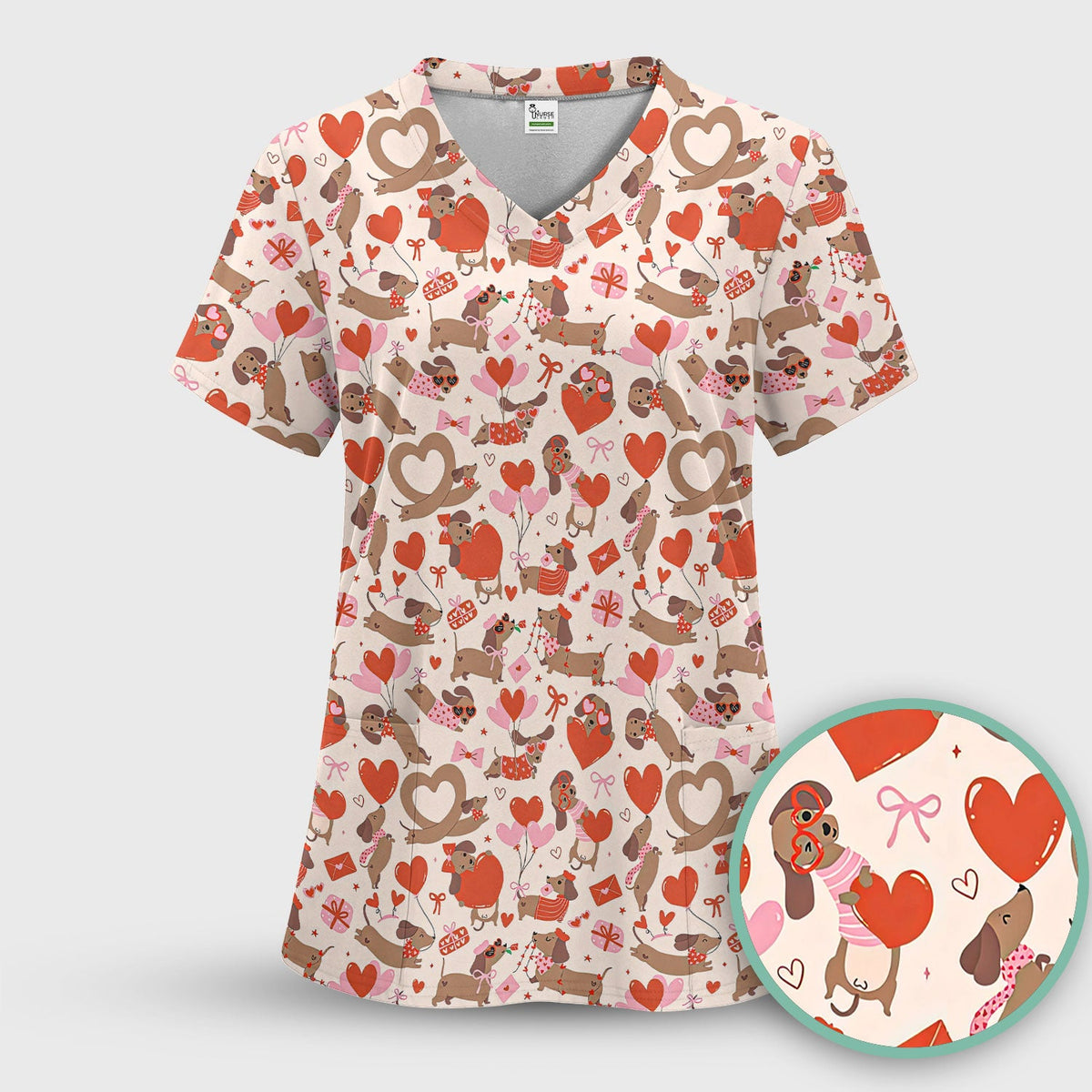 Dachshund Nurse Scrub Set - Valentines Day Gift