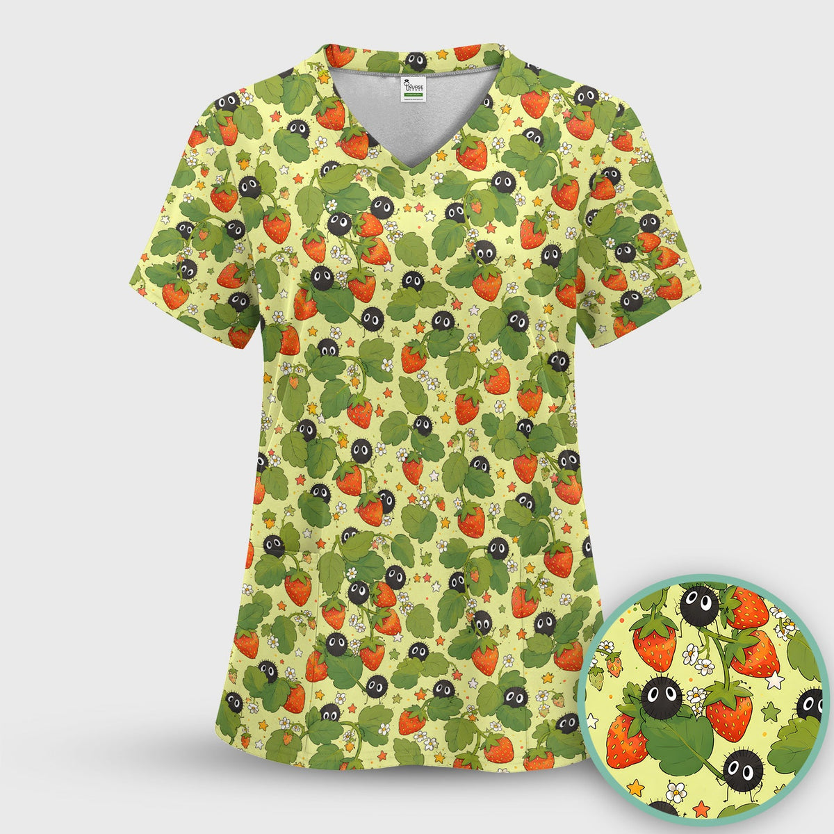 Strawberry Soot Sprite Nurse Scrub Set