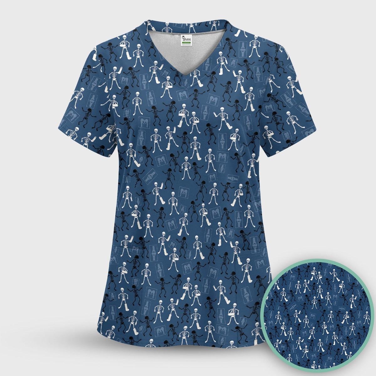 Orthopedic Skeleton Nurse Scrub Set - Halloween Gift