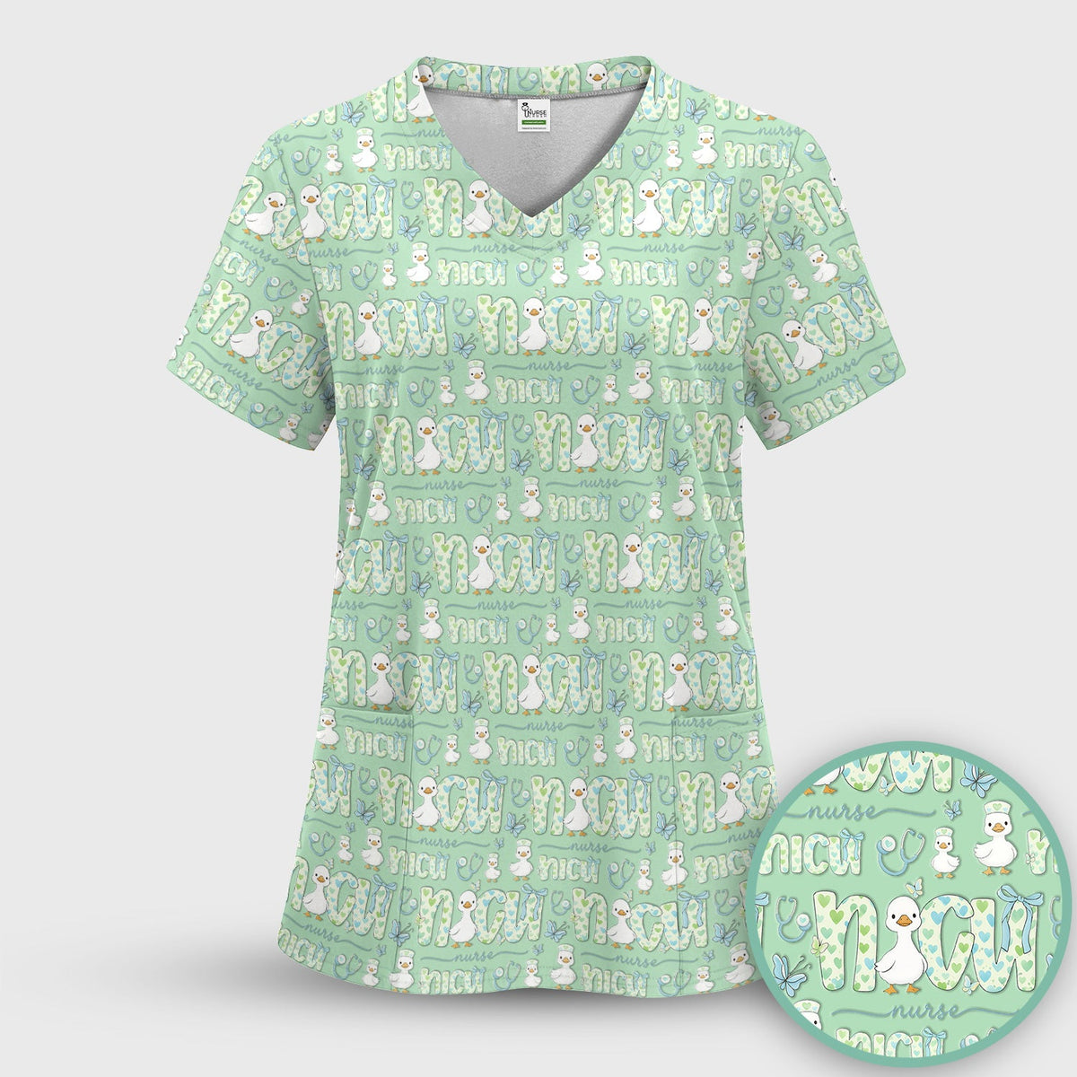 NICU Nurse Duck Scrub Top