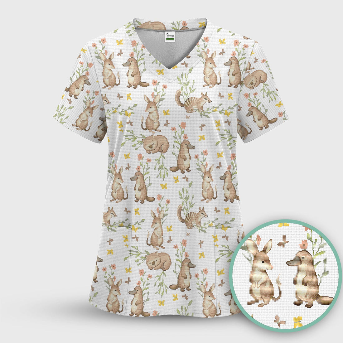 Australian Baby NICU Nurse Scrub Top, Pediatric Nursing Uniform, Comfortable Scrubs For Nurses