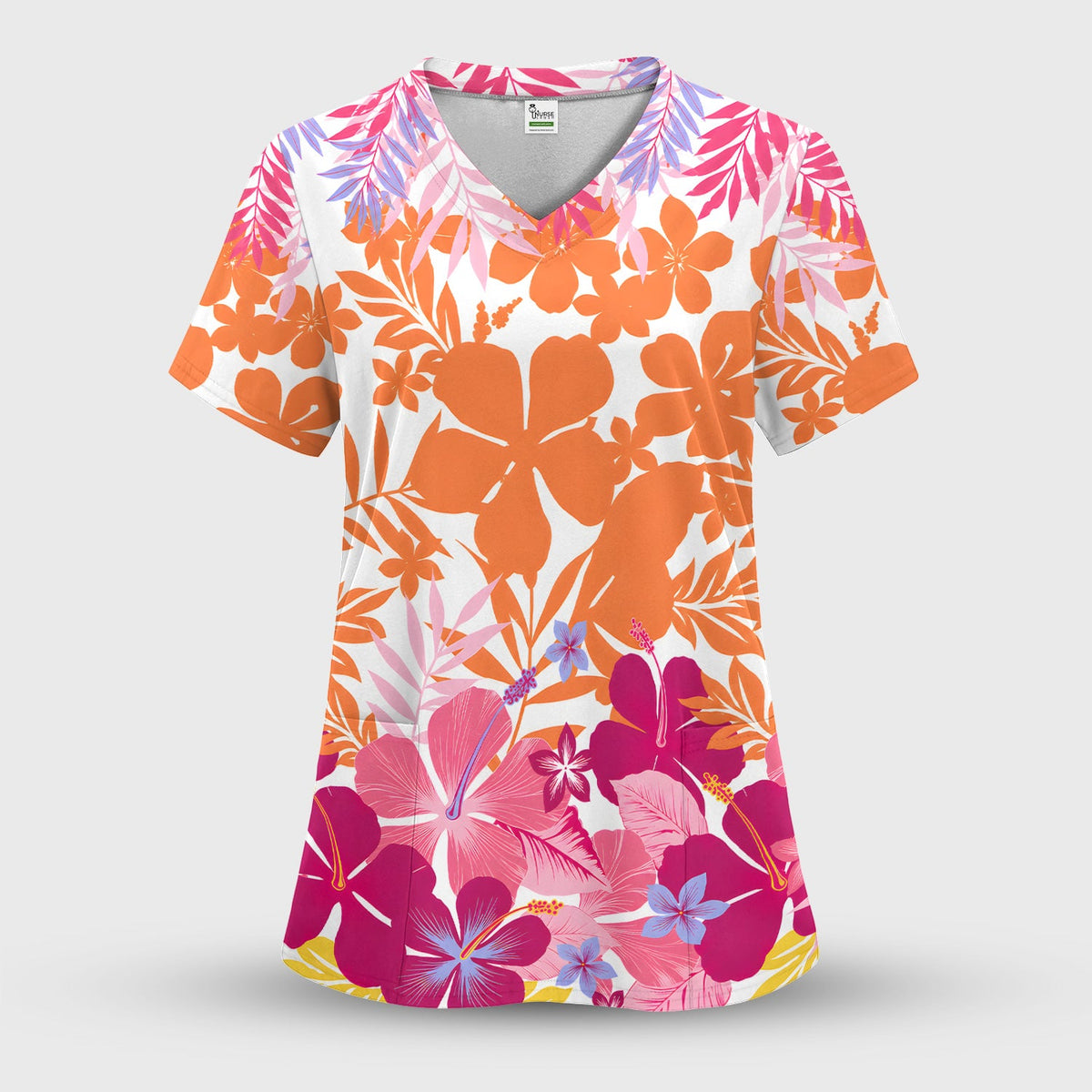 Tropical Hibiscus Bloom Nurse Scrub Set