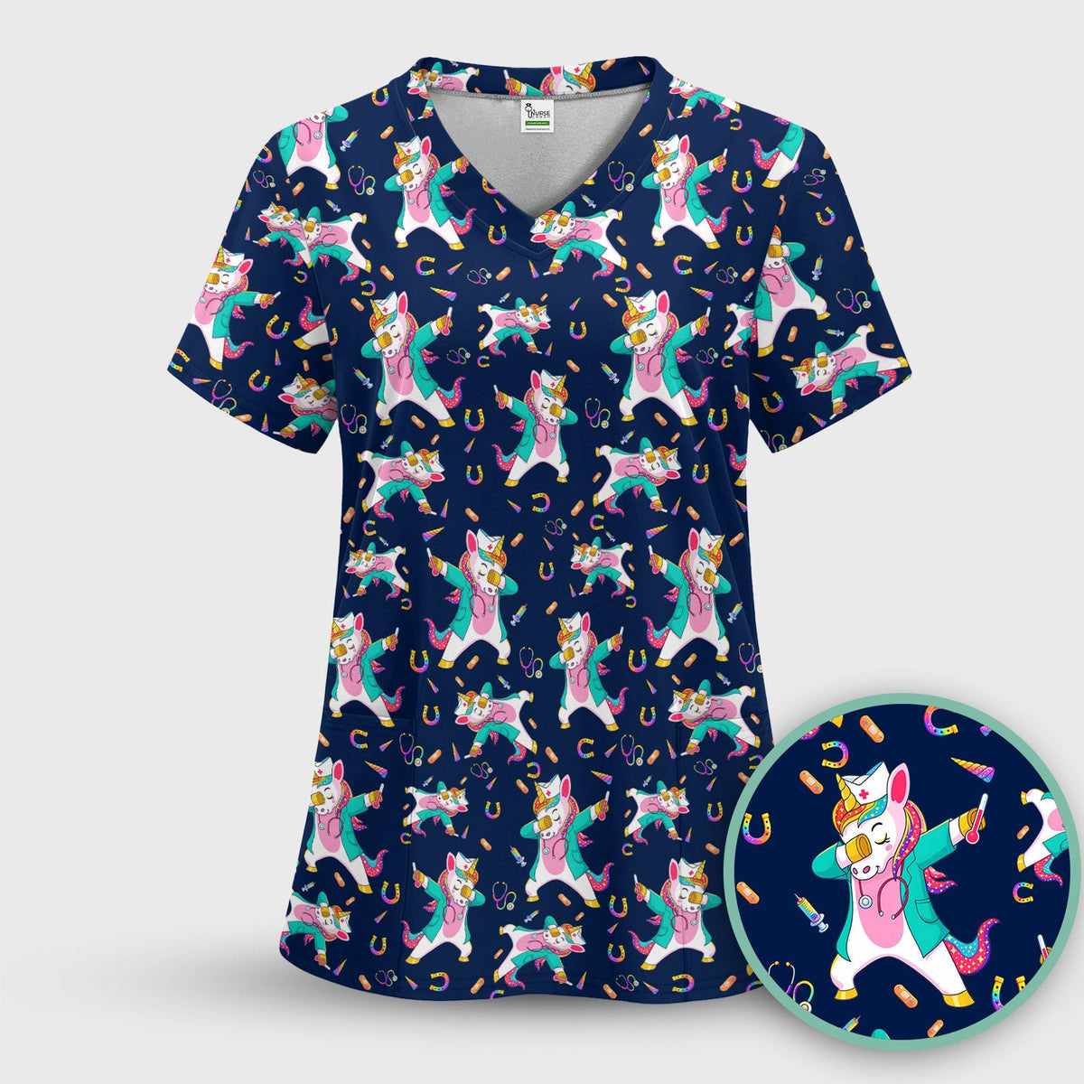 Unicorn Dance Nurse Scrub Set