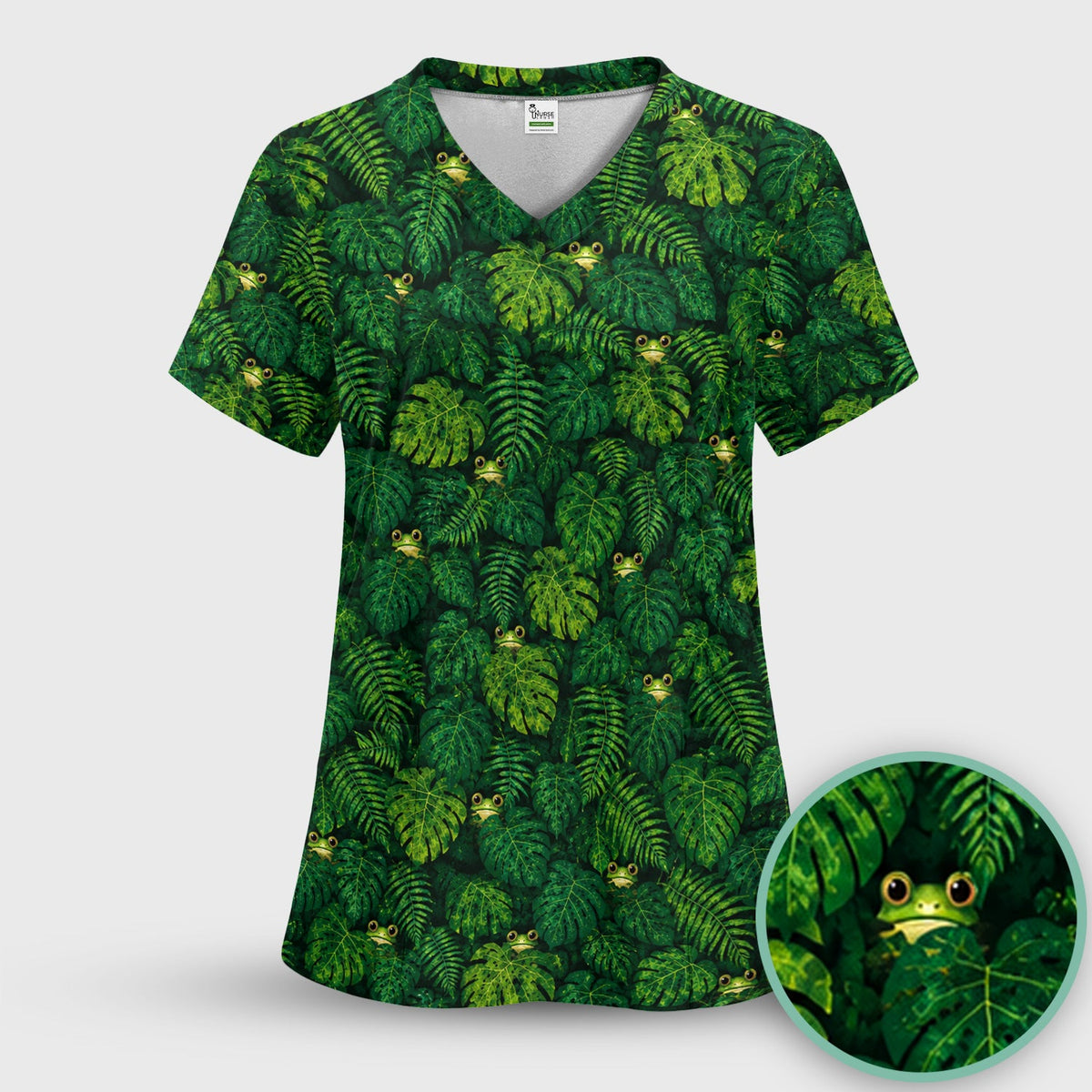 Hidden Frog Jungle Nurse Scrub Set
