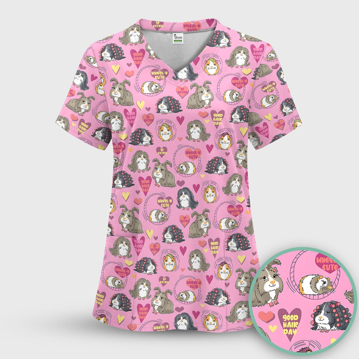 Guinea Pig Heart Nurse Scrub Set