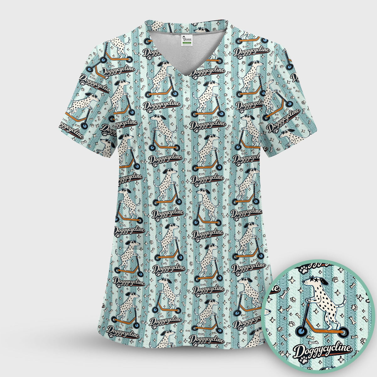 Veterinary Dalmatian Nurse Scrub Set