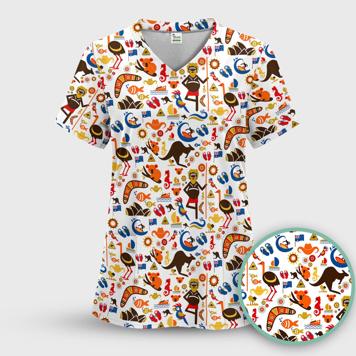 Indigenous Inspired Icon Nurse Scrub Set