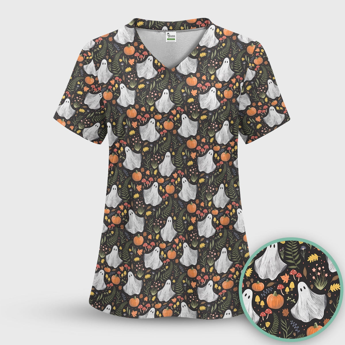 Pumpkin Woodland Nurse Scrub Set