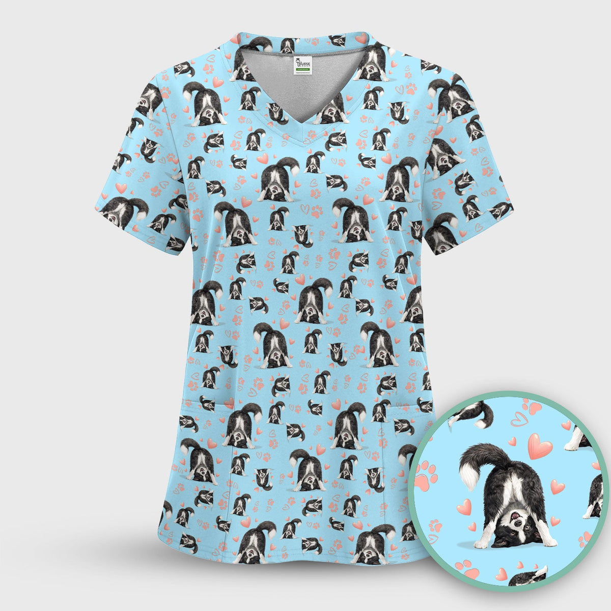 Puppy Heart Nurse Scrub Top