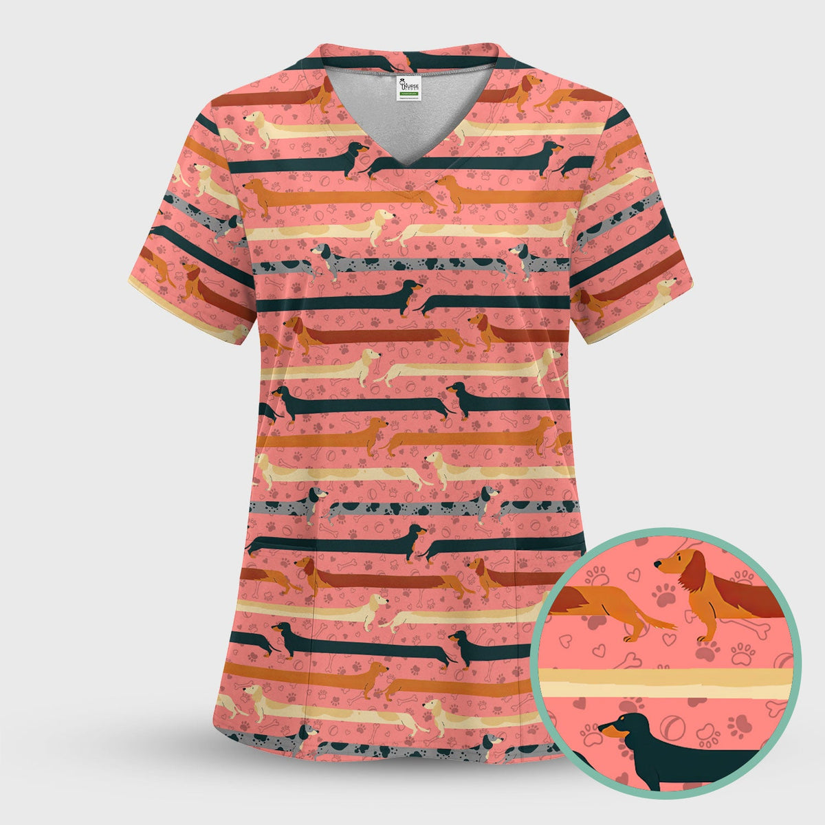 It's Been A Long Day Dachshund Nurse Scrub Top