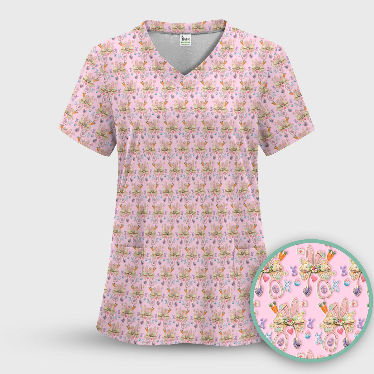 Bunny Stethoscope Nurse Scrub Set - Easter Gift