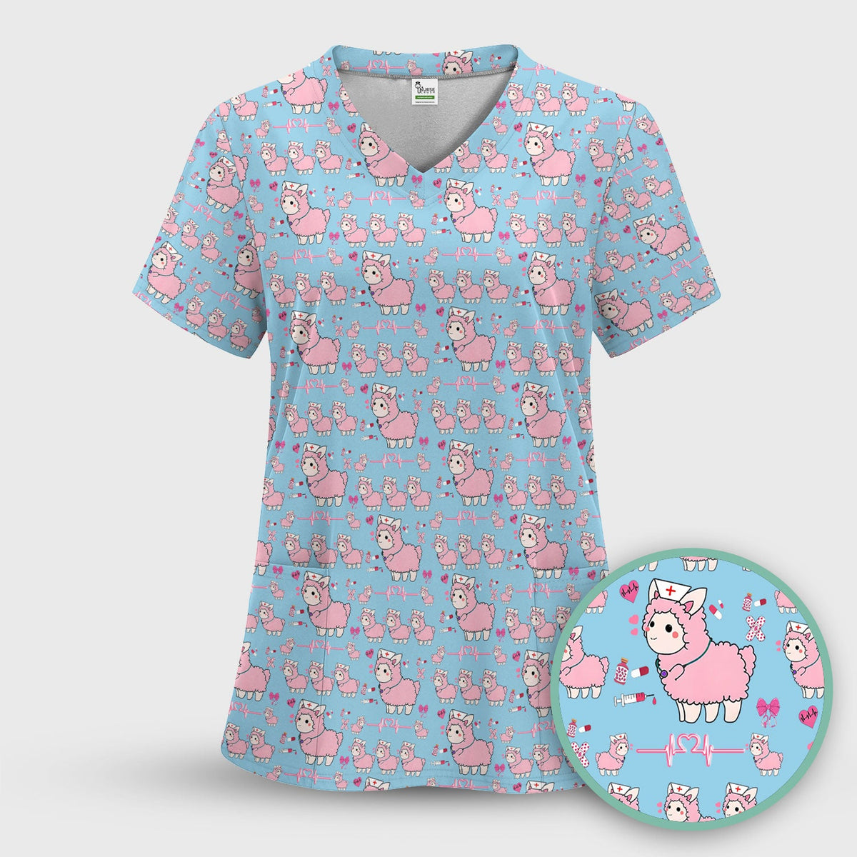 Llama Ain't Got Time For Your Drama Nurse Scrub Top