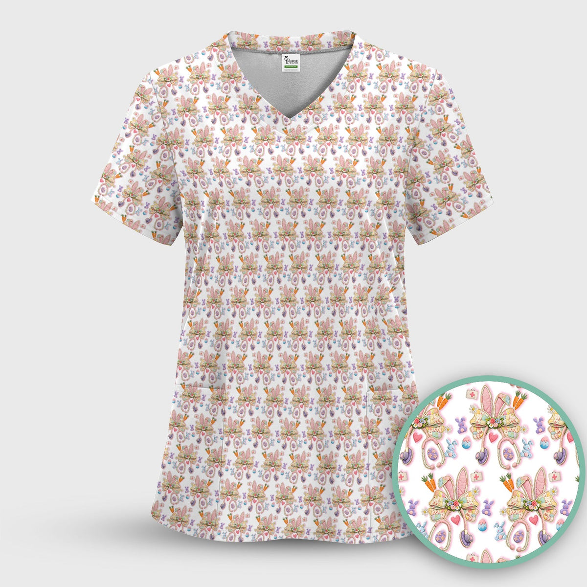 Bunny Stethoscope Nurse Scrub Set - Easter Gift