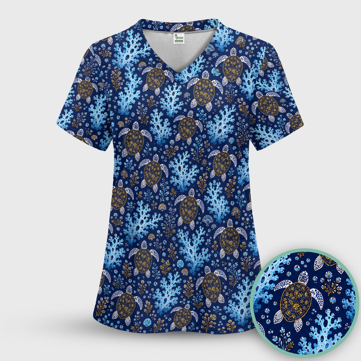 Ocean Turtle Coral Nurse Scrub Set