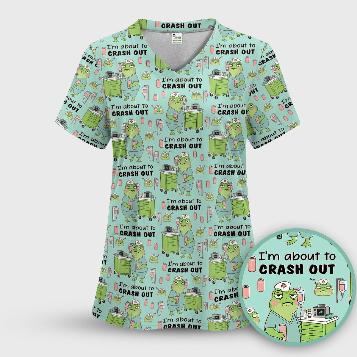 Crash Out Frog Nurse Scrub Set