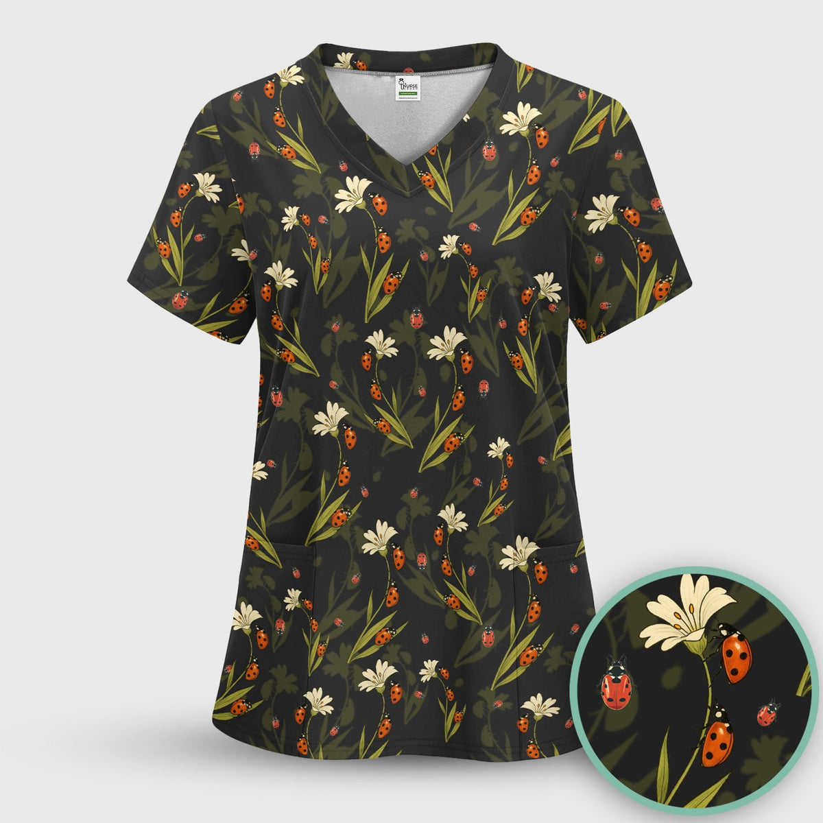 Fresh Daisy Ladybug Garden Nurse Scrub Set