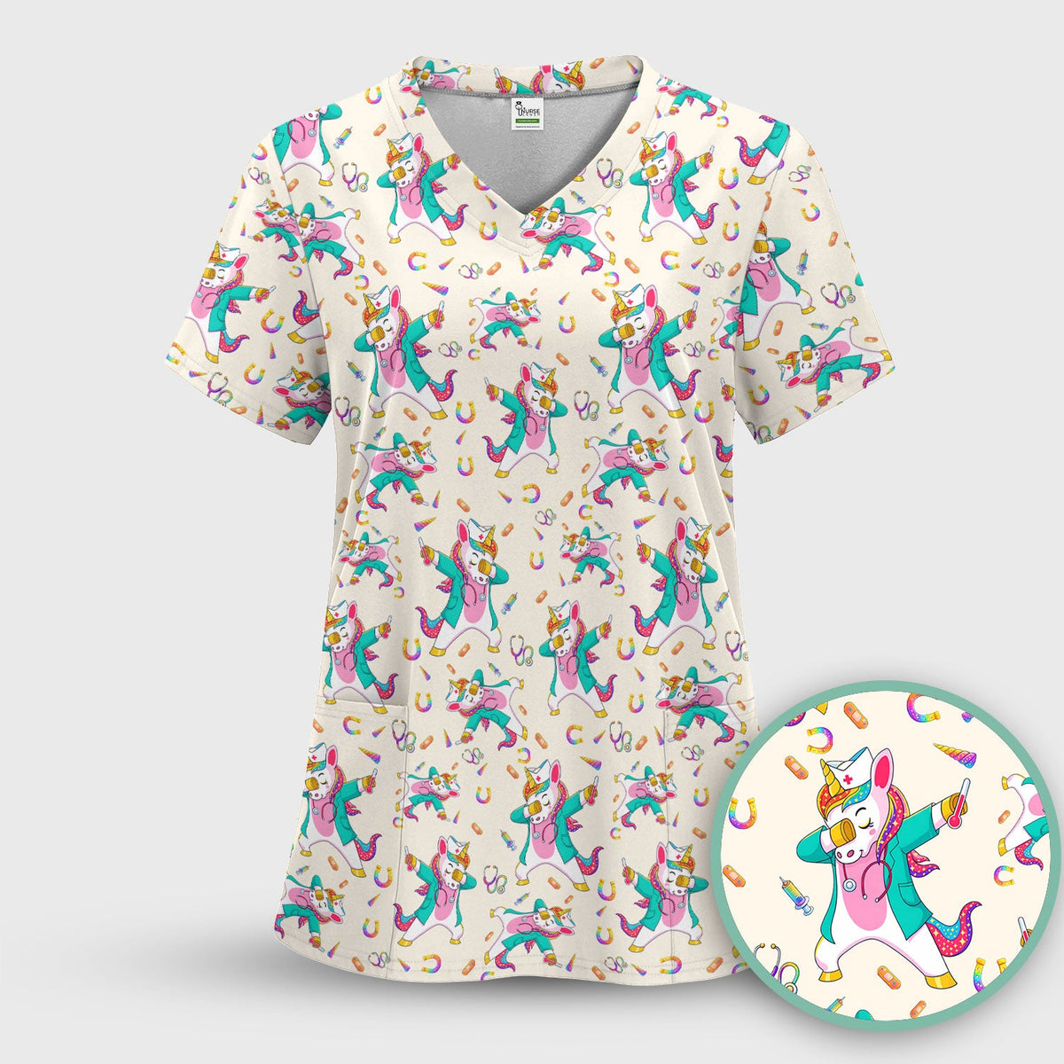 Unicorn Dance Nurse Scrub Set