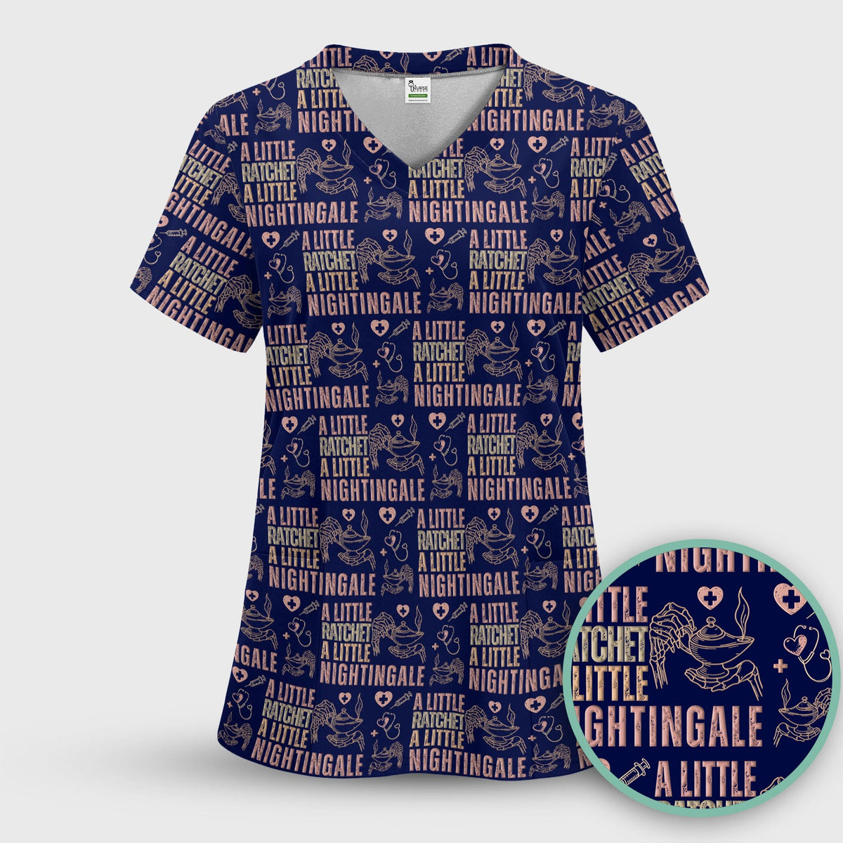A Little Ratchet A Little Nightingale Women's Scrub Set, Breathable Med Uniform
