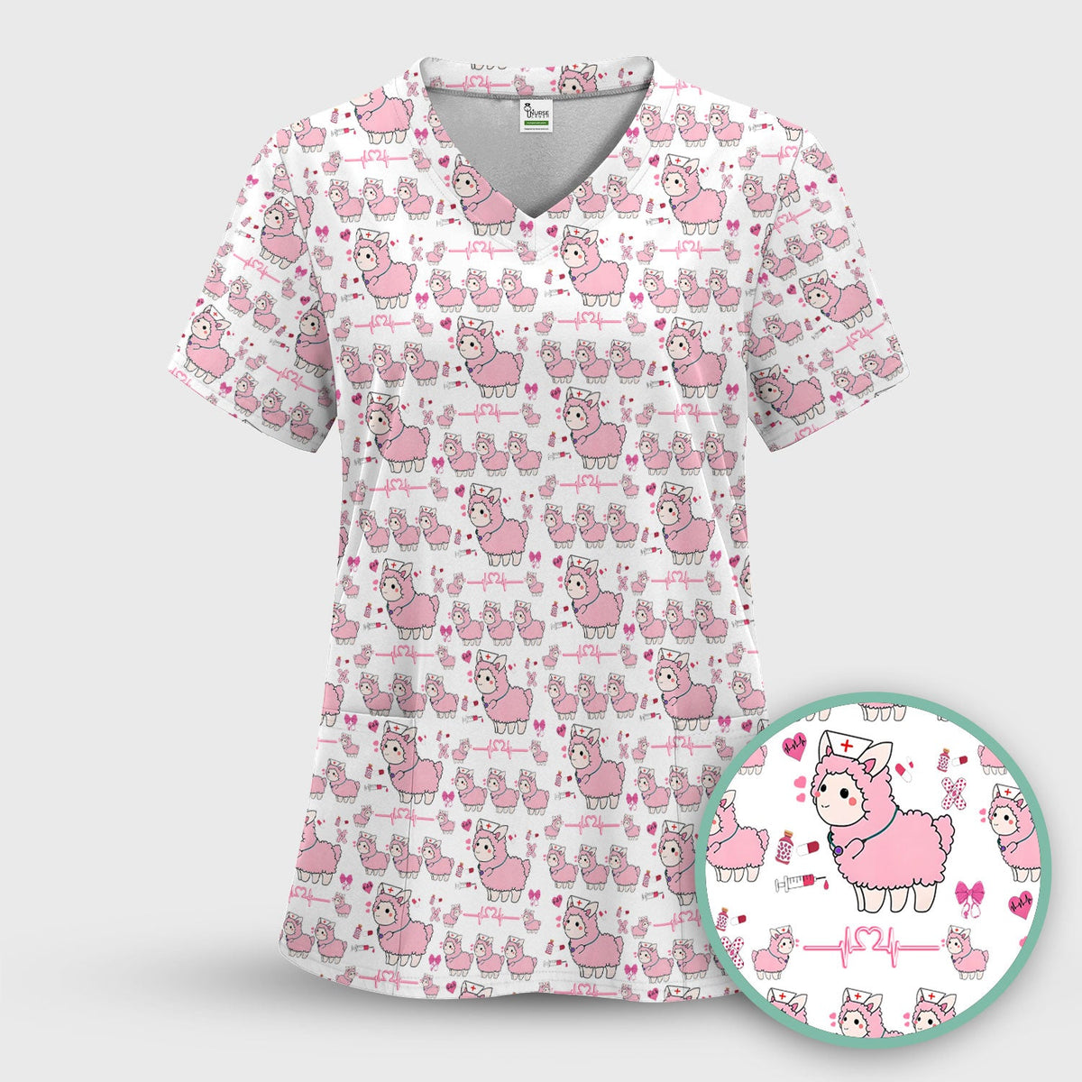 Llama Ain't Got Time For Your Drama Nurse Scrub Top