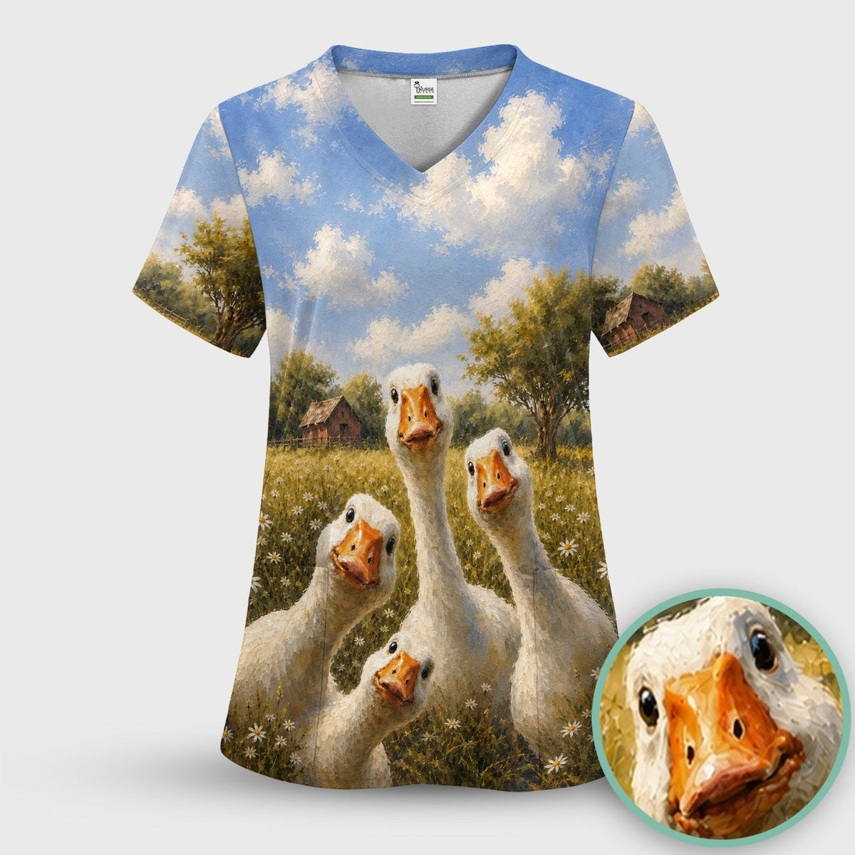 Farmhouse Goose Meadow Nurse Scrub Set