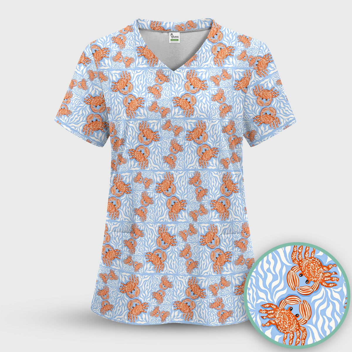 Coastal Crab Nurse Scrub Top