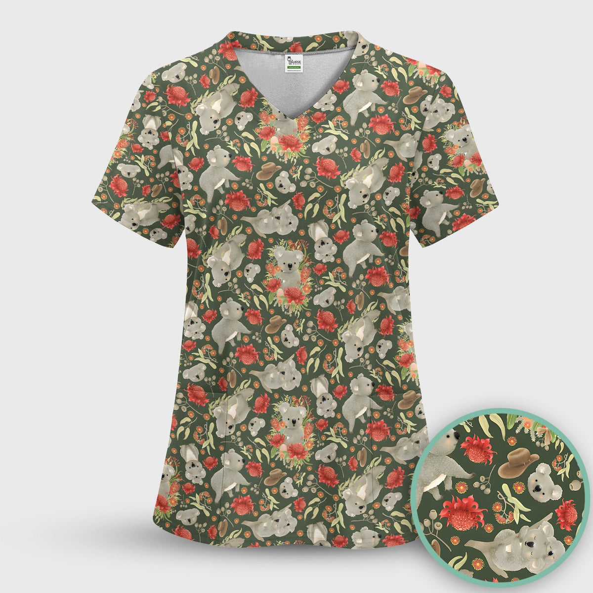 Koala Wildflower Nurse Scrub Set