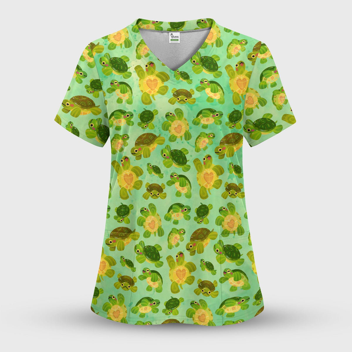 Green Sea Turtle Nurse Scrub Top