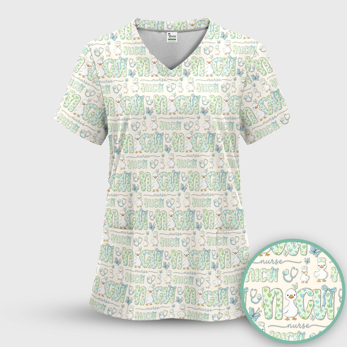 NICU Nurse Duck Scrub Top