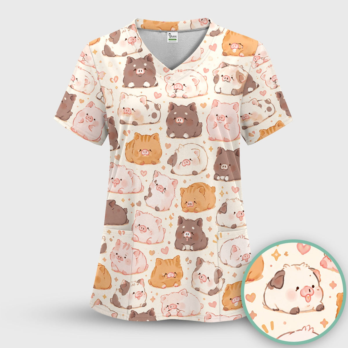 Chubby Pig Nurse Scrub Top