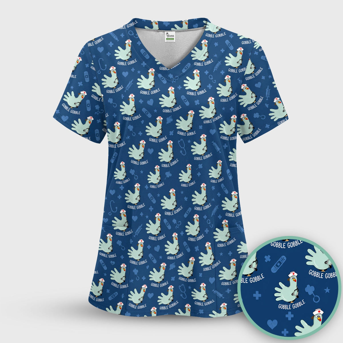 Gobble Gobble Turkey Nurse Scrub Set