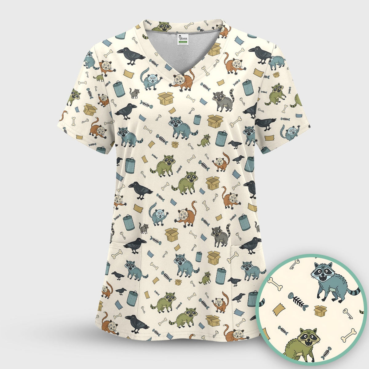 Trash Raccoon Nurse Scrub Set