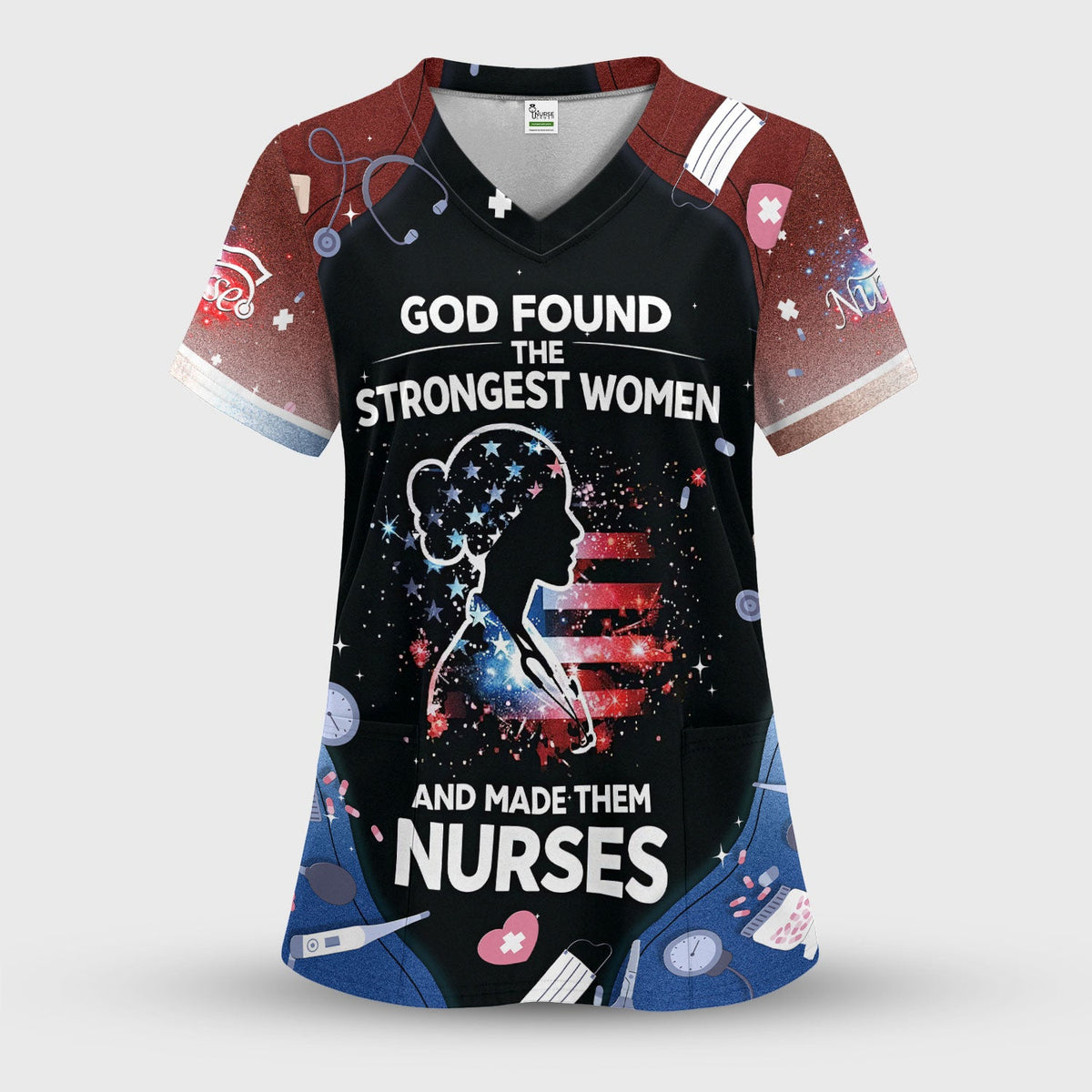 God Found The Strongest Women Nurse Scrub Set