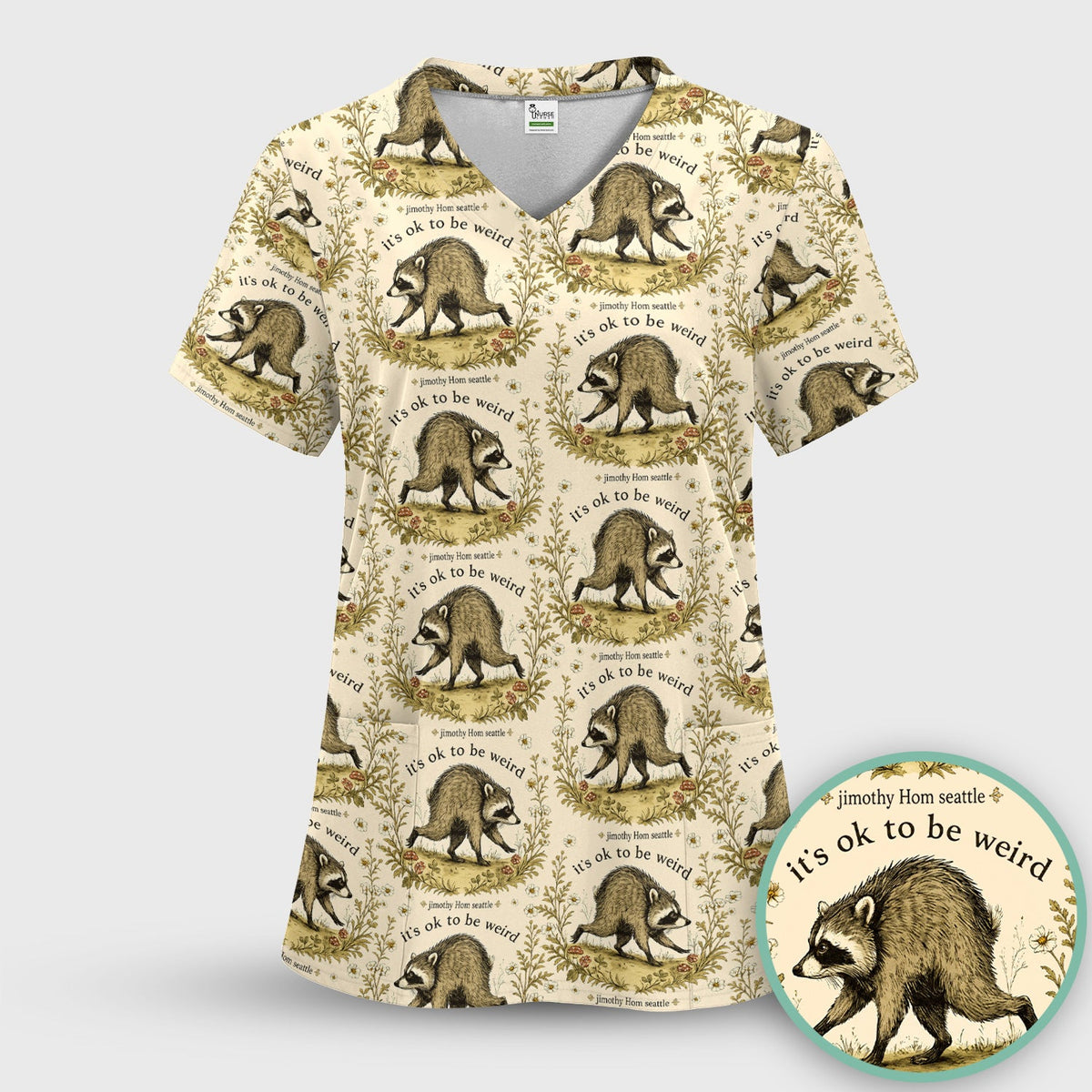 It's OK To Be Weird With Jimothy Scrub Top