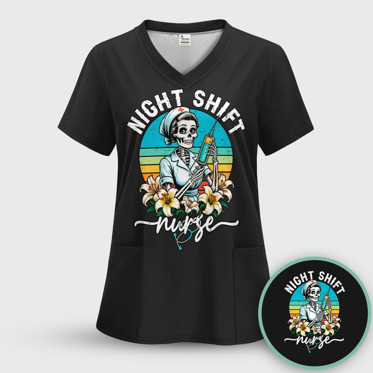 Night Shift Skeleton Nurse Shirt