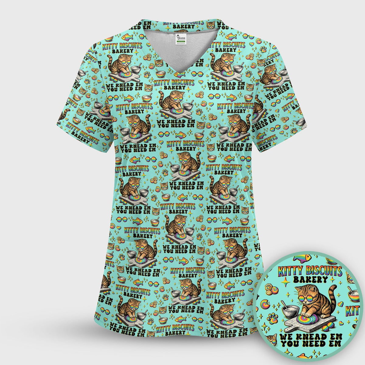 Pride Nurse Cat Baking Scrub Set