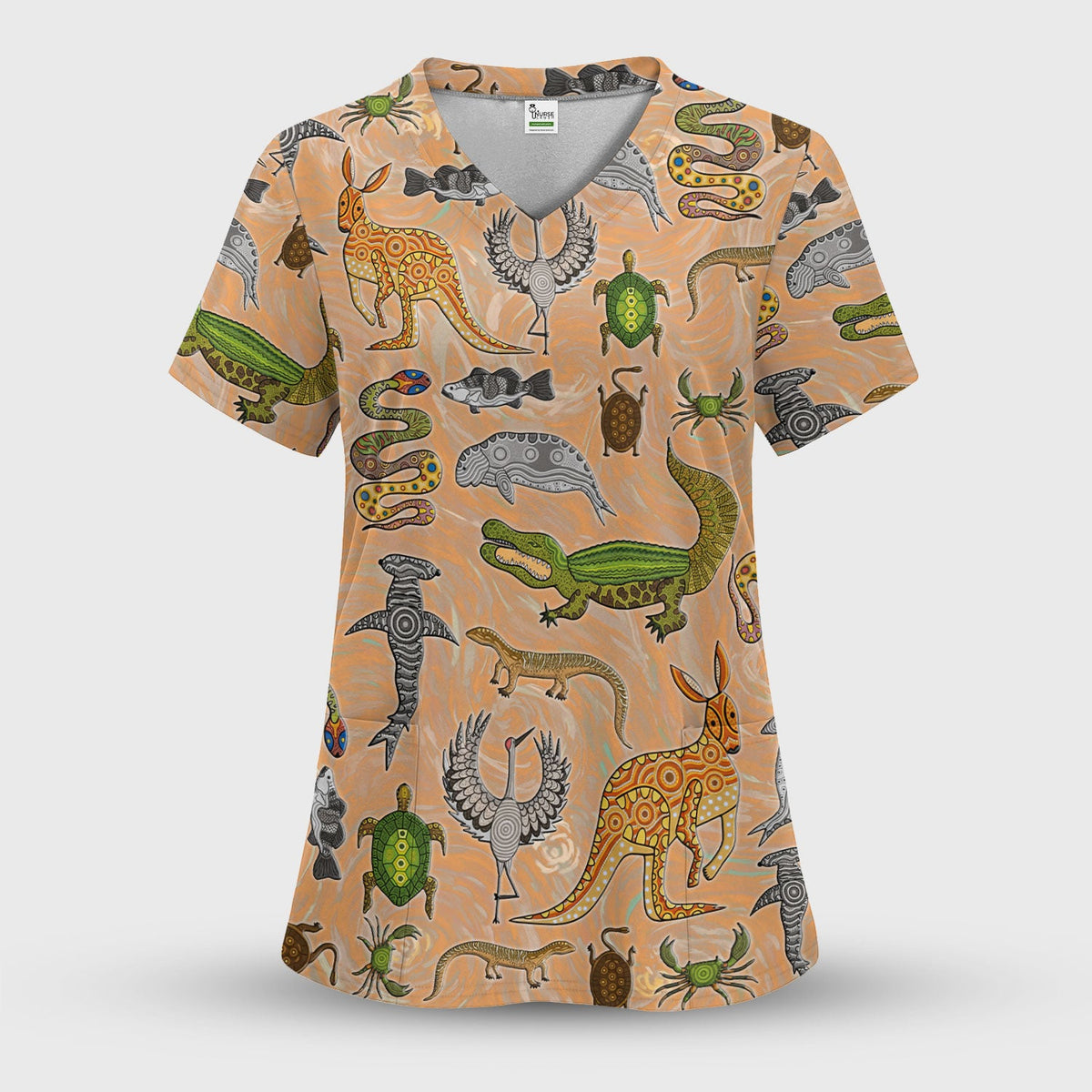 Crocodile Turtle Snake Nurse Scrub Set
