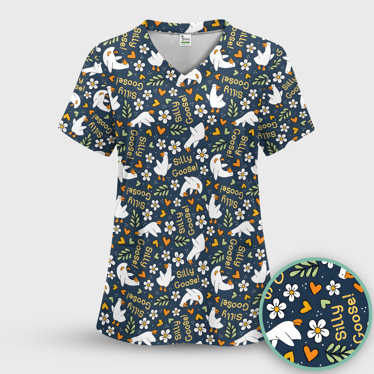 Silly Goose Floral Nurse Scrub Set