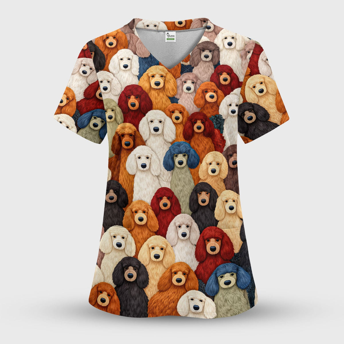 Poodle Dog Nurse Scrub Set