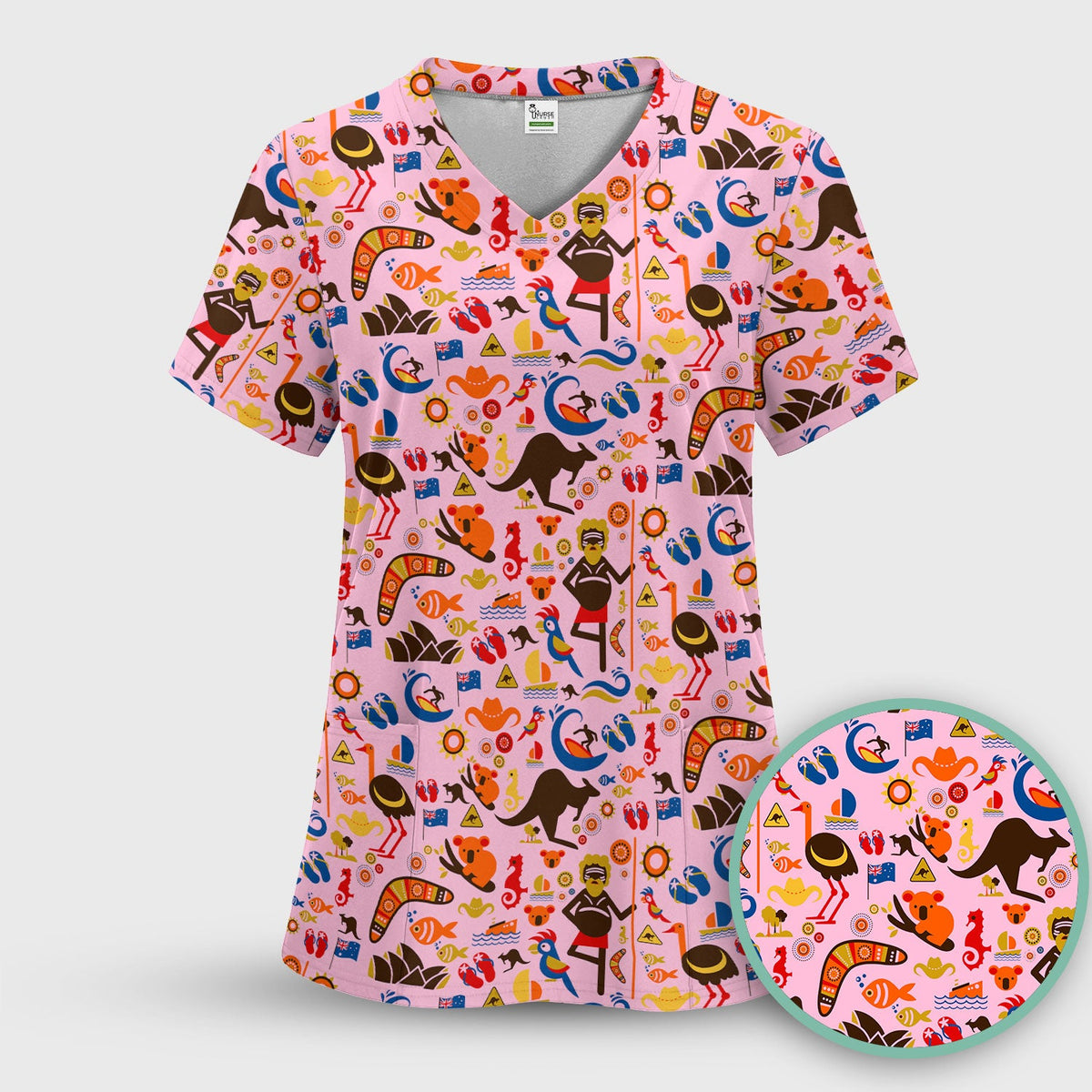 Indigenous Inspired Icon Nurse Scrub Set